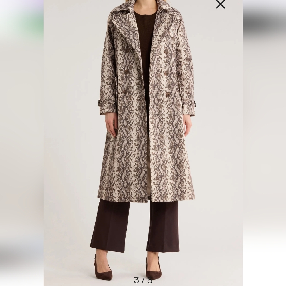 Rebecca Minkoff Black and White Snake Print Coat - Picture 1 of 12